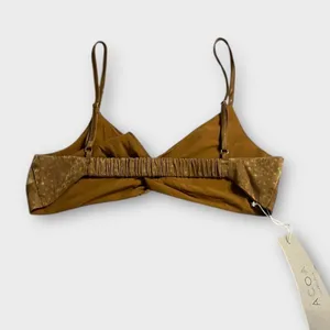 ACOA Bralette Crop Top Women's Small Brown Strappy Twisted Front Elastic Back thumbnail 2