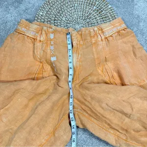 NWT By Anthropologie Embroidered Parachute Pants Linen Blend Boho Mango Mojito L thumbnail 15