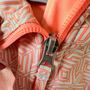 FreeTech Size Large Bright Orange Pink Waterproof Zip Up Pockets Jacket thumbnail 7