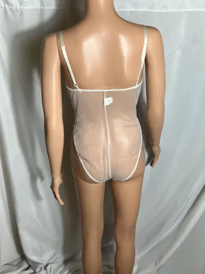 E Bole White Lace Bodysuit Sheer Mesh Lingerie Teddy Adjustable Straps S thumbnail 3