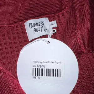 Princess Polly Penelope Long Sleeve Mini Dress in Burgundy Size M/L New with tag thumbnail 11