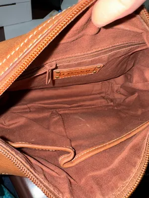 FOSSIL Hobo Cognac Leather Shoulder Hand Bag Retro Y2K Purse Vintage Brown thumbnail 8