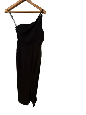 Women's Hello Molly Black One Shoulder Midi Dress Size 2 HELLO MOLLY TAKING IT thumbnail 3