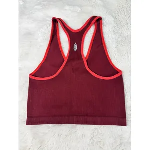 FP Movement Free People Ribbed Crop Tank Burgundy Red Racerback Activewear thumbnail 2