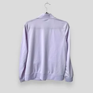 Adidas Purple Lavender White Essentials 3-Stripes Tricot Track Jacket Zip Up thumbnail 4