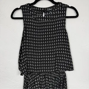 Lulus Black White Printed Tiered Romper Womens S Beachy Casual Summer Sleeveless thumbnail 3