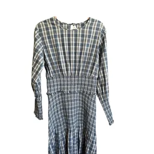 Something Navy Blanche Smocked Midi Dress Plaid Size XL SWED000212 Maternity‎ thumbnail 16