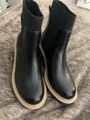 Womens IDIFU Platform Leather Boots Size 7 Black thumbnail 2