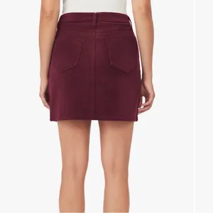 NWT‎ Kensie Burgundy Corduroy High Rise Mini Skirt Size 0/25 thumbnail 3