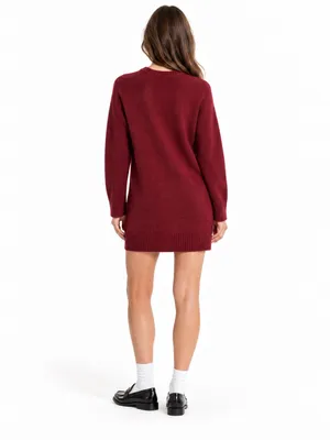 Abercrombie & Fitch Madeline Red Wool Blend Sweater Mini Dress NWT M TALL thumbnail 4