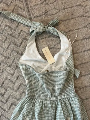 Gingham ZARA Dress Maxi Halter thumbnail 5