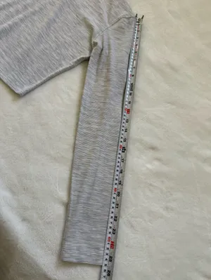 Lululemon All Aligned Mock Neck Long Sleeve Size 6 Nulu Cropped Gray Stripe thumbnail 8