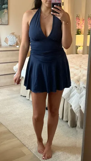 Blue Halter Neck Dress thumbnail 2