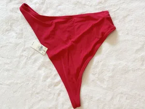 NWT Aerie OG Cheeky Bikini Bottom in Chilly Red - Size: Medium thumbnail 4