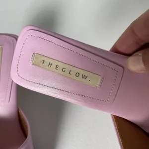 GLOW Leather Heels Square Toe Pink Purple Backless Slip On Women's Size 8 thumbnail 8