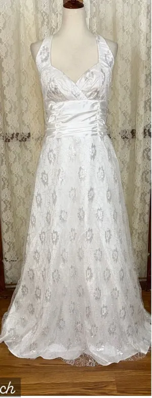 Gorgeous New Josh & Jazz White Halter Corset Prom/Wedding Gown thumbnail 1