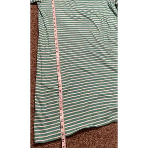 Garnet Hill Dress Womens 12 Green‎ White Striped Cotton Casual Nautical Coastal thumbnail 11
