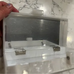 Mrs. White Marble Style Bridal‎ Clutch w/ Chain thumbnail 5