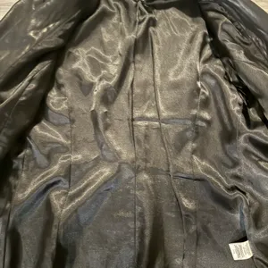 Casual Corner 90s women’s black leather blazer jacket size Small thumbnail 6