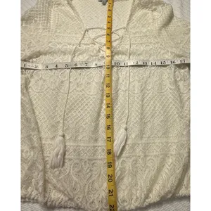 VTG Charlotte Russe Crotchet Prairie Blouse/Bell Sleeve, Y2K Boho Festival‎ LG thumbnail 3