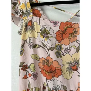 NWT Lottie & Holly Large Retro Floral Ruffle Sleeve Knee Length Dress Size Large thumbnail 4