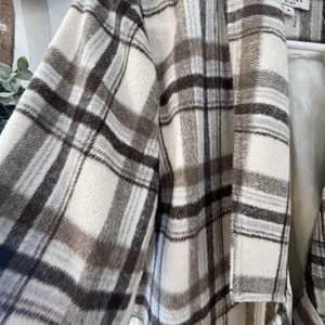 Andreè by‎ unit Plaid Size Medium Light Jacket Shacket Midi Length w/Open Front thumbnail 3