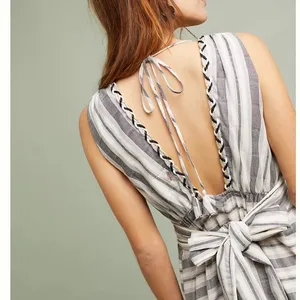 MISA Fournier Striped‎ Maxi Cotton Bohemian Dress Size Small thumbnail 3