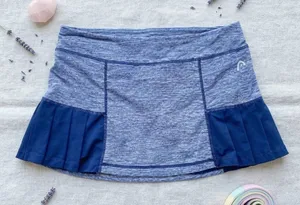 HEAD Womens Blue Space Dye Pleated Tennis Skort Athletic Skirt Small thumbnail 1