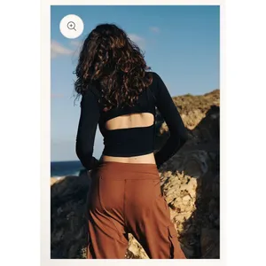 NWT FREE PEOPLE | FP Movement Black Bail‎ Out Tee M/L thumbnail 3