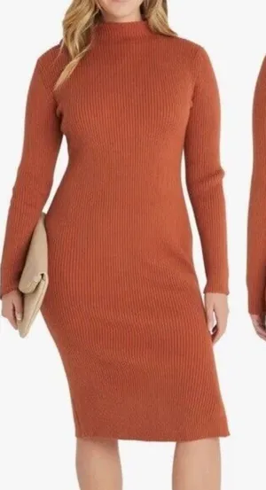 Vici Essential Mock Neck Knit Midi Dress thumbnail 1