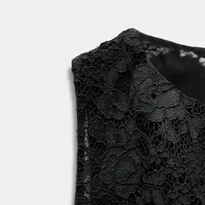 Zara Zara LACE BALLOON‎ TOP - Black thumbnail 2