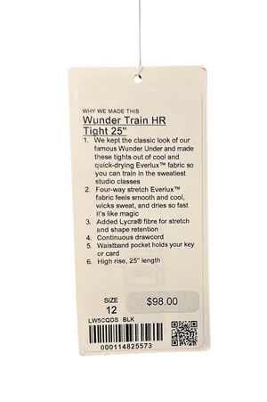 NEW Wunder Train HR Tight 28" Size 12 Black Authentic thumbnail 4