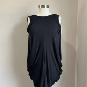 Zara‎ Black Draped Midi Dress XS NWT Elegant Minimalist Cocktail Chic thumbnail 5