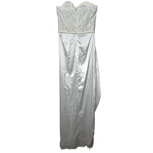 NWT Babyboo Emrielle Ivory Rhinestone Beaded Strapless Maxi Dress Women’s Size S thumbnail 13