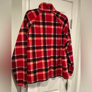 Eddie Bauer Size XXL Pink Plaid Long Sleeve Quarter Zip Pullover Fleece Jacket thumbnail 7