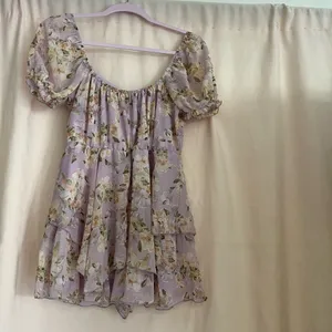 Floral Puff Sleeve Jumpsuit Purple Size M thumbnail 3