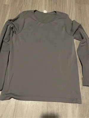 Fabletics Charcoal Long-Sleeve Performance Tee thumbnail 1