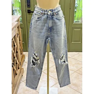 Zara light wash high-rise distressed denim jeans – size 2 thumbnail 2