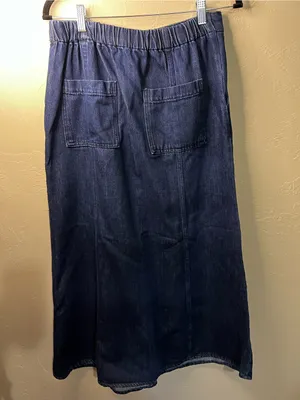 Zara Dark Wash Denim Maxi Skirt High Rise Minimalist 90s Y2K thumbnail 5