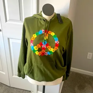 Pride PH by The PHLUID Project 'Be Kind' Hooded Pullover Sweatshirt Medium Green thumbnail 6