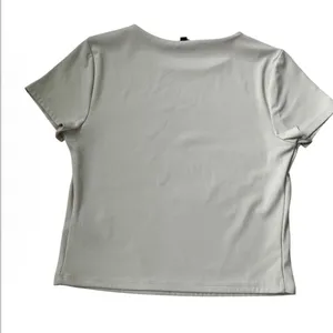 Express Body Contour Crop Top Short Sleeve Ivory Slim Fit Size Medium | 73-19 thumbnail 2