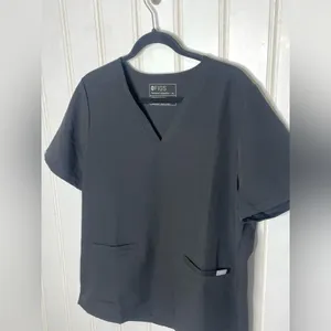 FIGS Technical Collection Black V-Neck Scrub Top Womens XL Short Sleeve 588 thumbnail 6