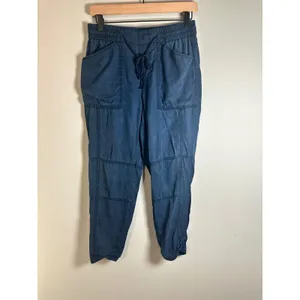 Banana Republic Navy Blue Tencel Lyocell‎ Utility Joggers Petite Small Pockets thumbnail 2