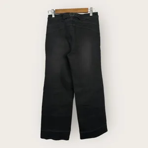 Free People Womens size 27 Wide Leg Dark Black Denim Jeans Adjustable Waist thumbnail 2