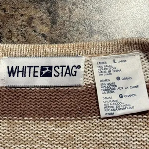 White Stag Cottagecore Sweater Vest Floral Embroidered Boho Grandma Fair Isle Nordic Large thumbnail 3