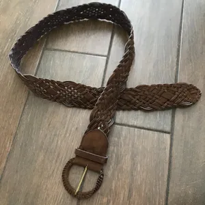 Suede Finish Braided Leather Belt sz 13 thumbnail 2