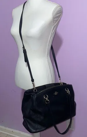 Coach Christie Carryall Tote Handbag Purse Crossgrain Leather Crossbody Strap thumbnail 1