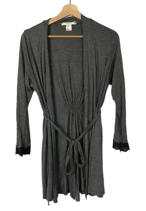 Zara Home Gray‎ Long Sleeve Lounge Robe S thumbnail 1