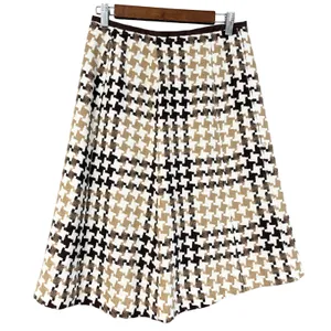 VTG 90s Perry Ellis Houndstooth‎ Skirt Womens 4 Academia Schoolgirl Classic thumbnail 1