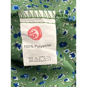 BTFBM Floral Tiered Mini Dress Size Small Green Smocked Long Sleeve Boho Prairie thumbnail 8